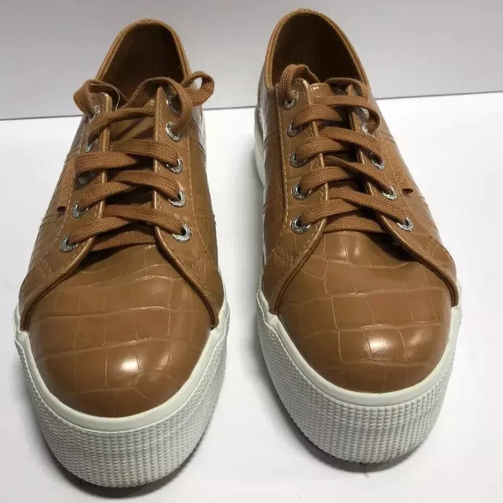 Superga Women's 2790 Sneaker Tan Croc Size 6.5 M - Picture 3 of 6